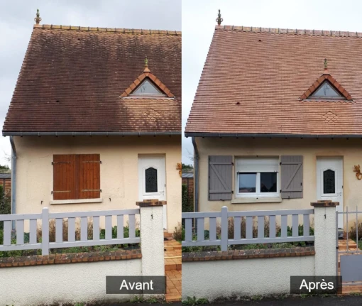 démoussage toiture avant après en seine et marne